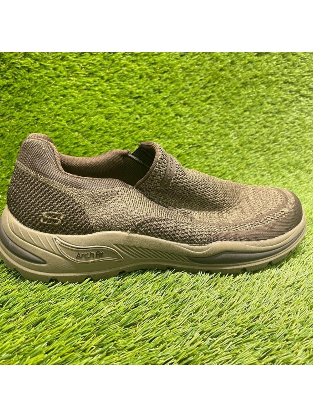 Skechers Arch Fit Motley Vaseo Mens Size 9 Brown Casual Classic Slip On Shoes
